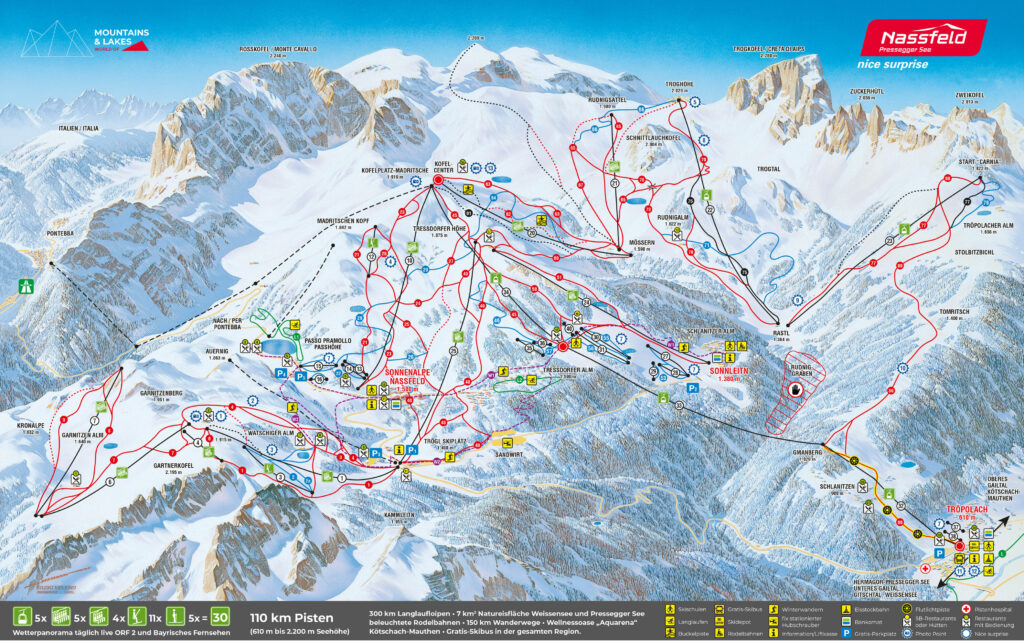 Nassfeld ski mapa