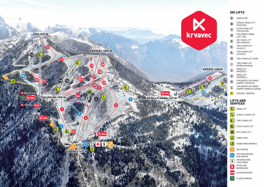 krvavec ski mapa