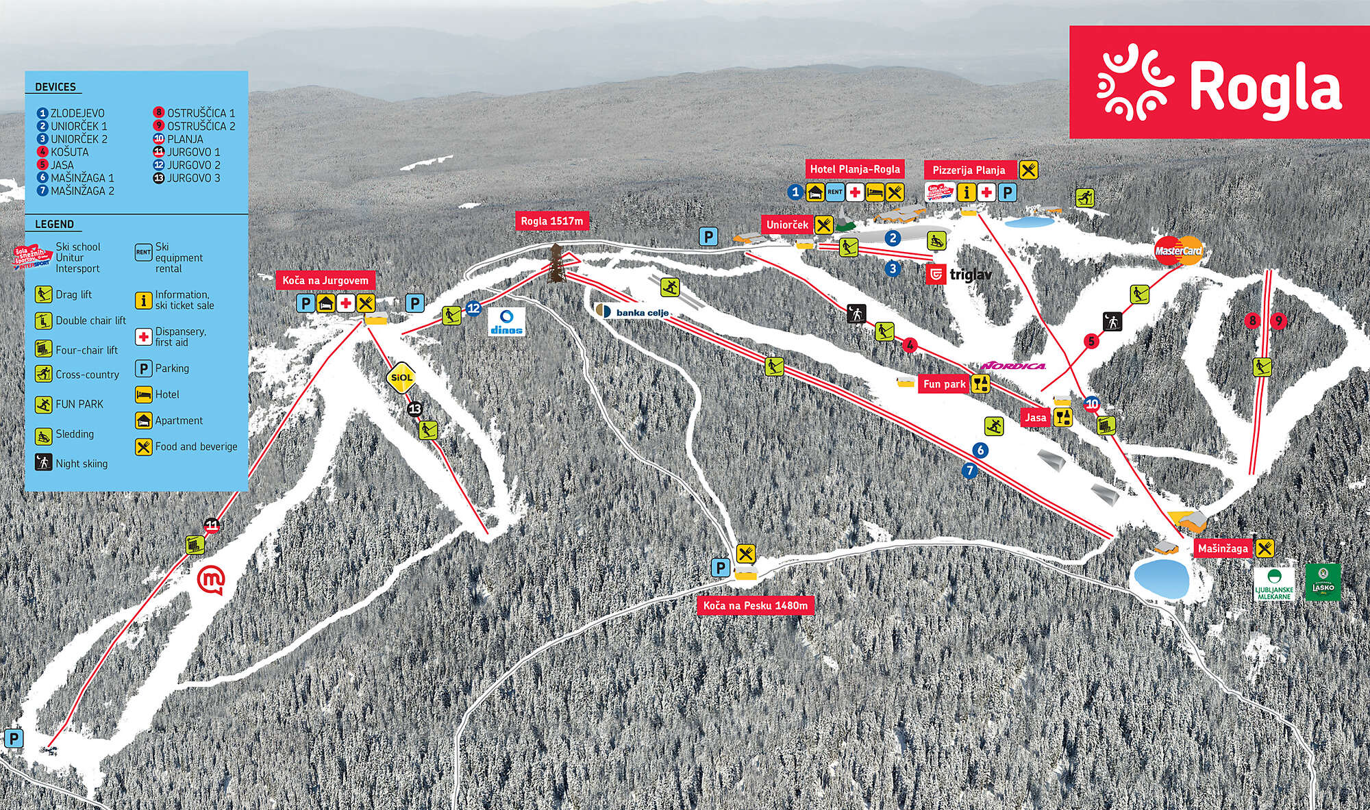 Rogla ski mapa