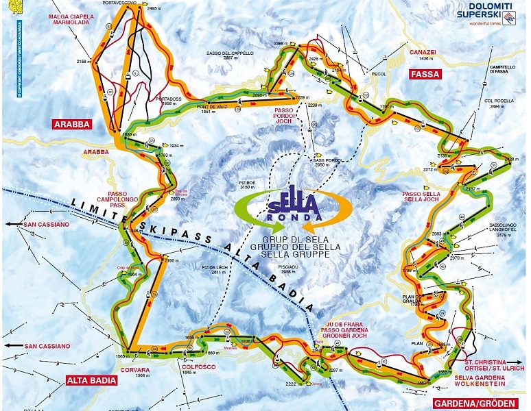 sella ronda-ski mapa