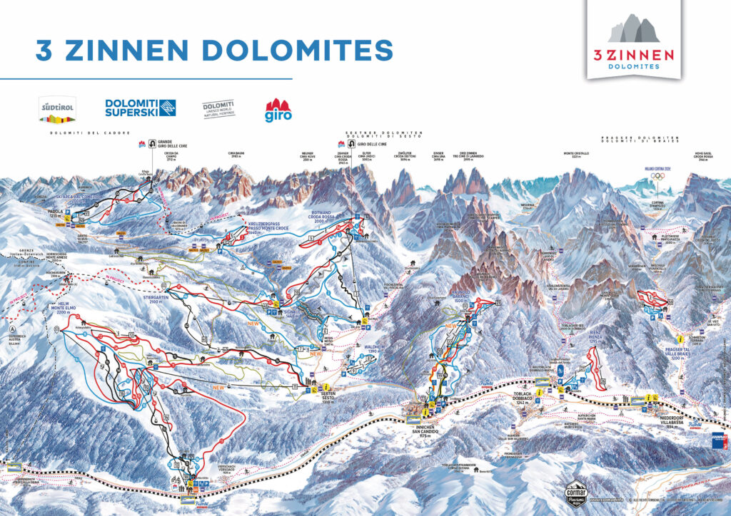 3 Zinnen ski mapa